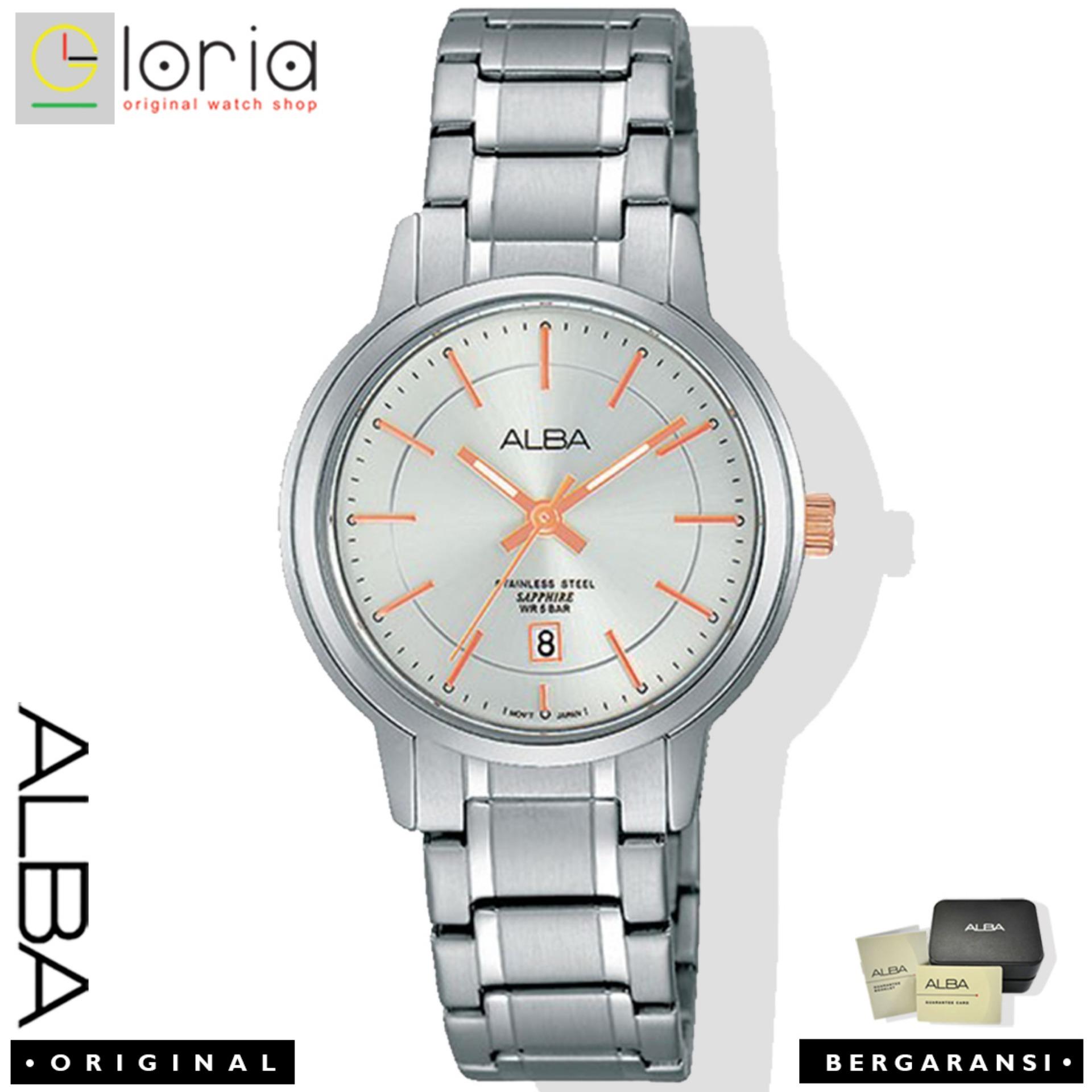 Alba Fasion AH7G81X1 Jam Tangan Wanita Stainless Steel Strap - White