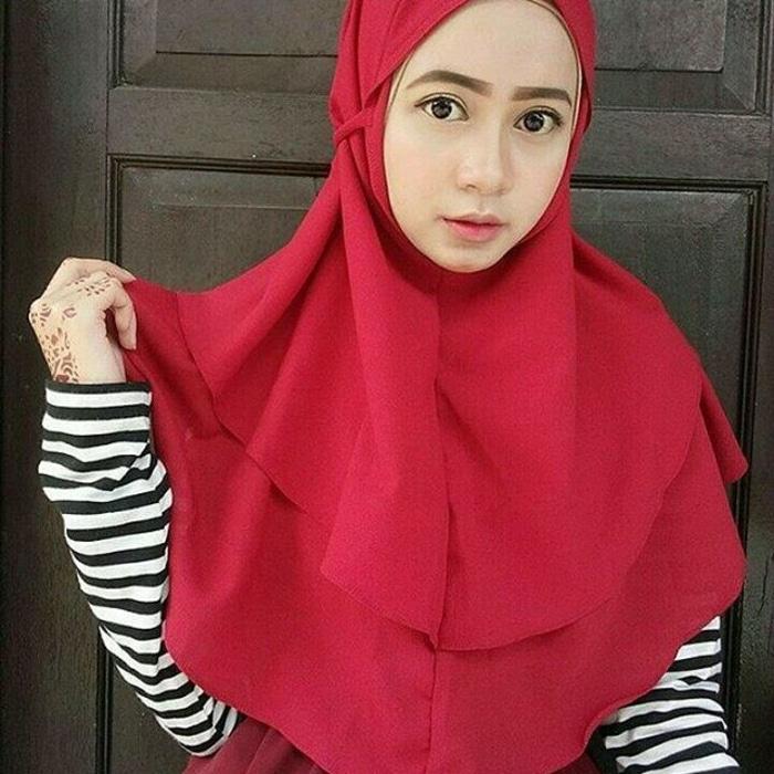 Bergo instan rubiah diamond dua layer / khimar bergo instan diamond 2 layer