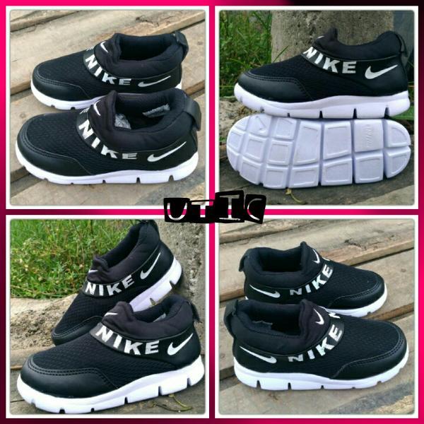 sepatu anak laki-laki warna hitam model slip on/Sekolah TK SD