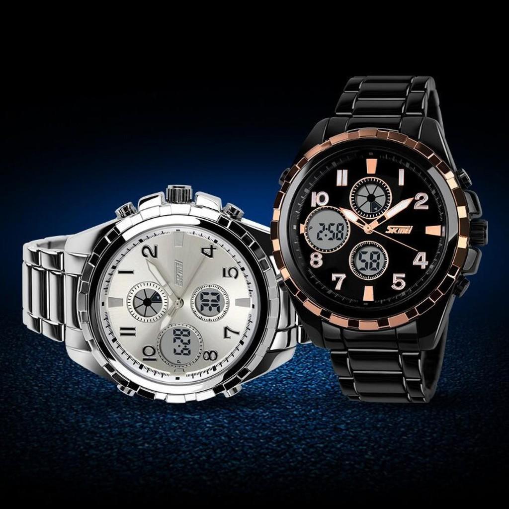 skmei 1021 ( alba seiko glamour digital jam tangan pria arloji waterproof ad1021 ) Variasi hitam