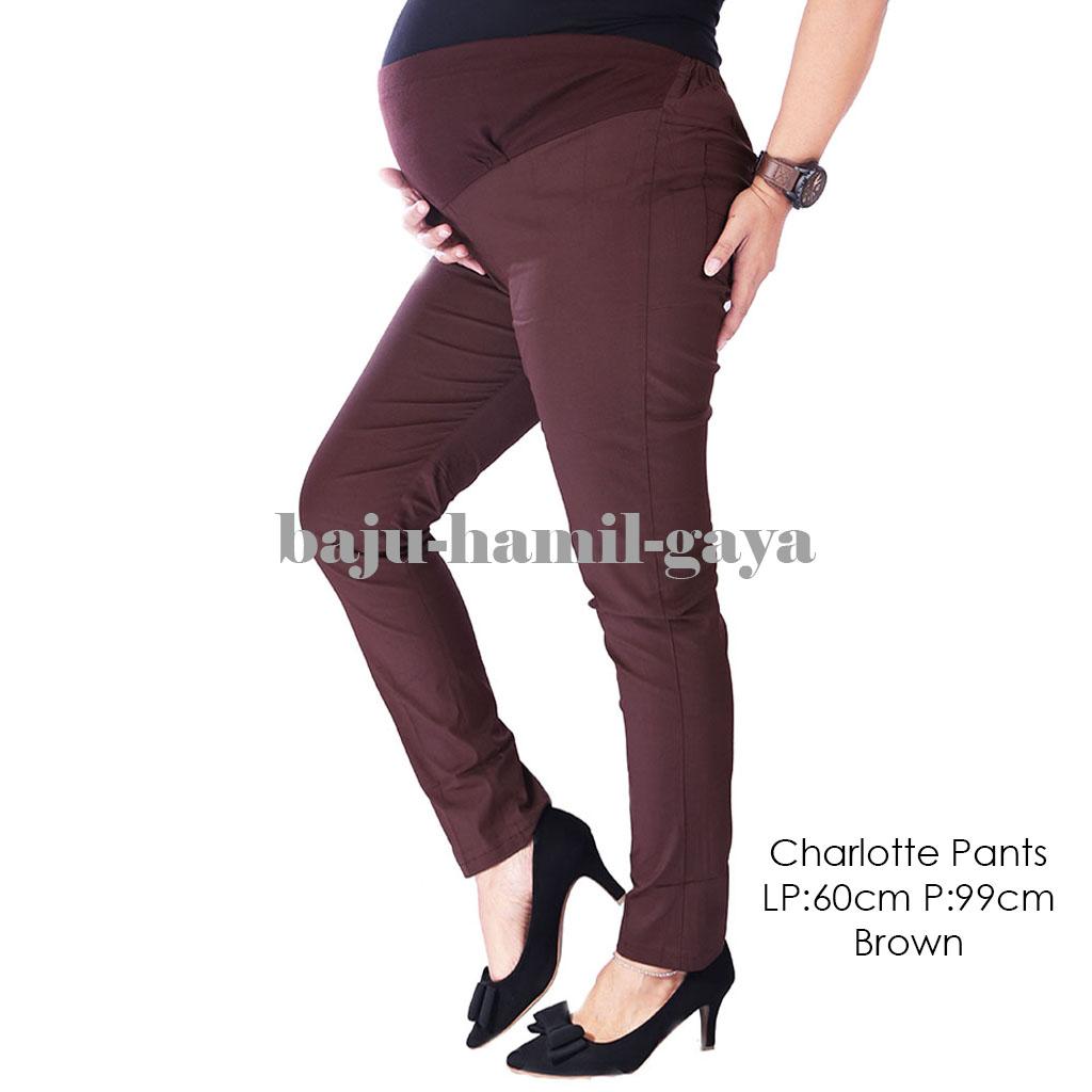 Baju Hamil Gaya - Celana Hamil Kerja - CHARLOTTE PANTS BROWN - Celana Hamil Murah / Celana Panjang Ibu Hamil / Baju Wanita Harga Murah / Celana Kerja Hamil / Baju Hamil Modis / Baju Hamil Modern / Baju Hamil Lucu / Celana Ibu Hamil / Baju Cewek Kekinian