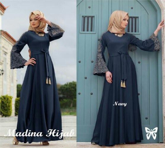 GAMIS Madina / Hijab Muslim / Muslim Syari Syar'i Hijab / Busana Muslimah / Kebaya Modern SS - Marun Navy Tosca / Gaun Pesta/ Baju Maxi Long Dress