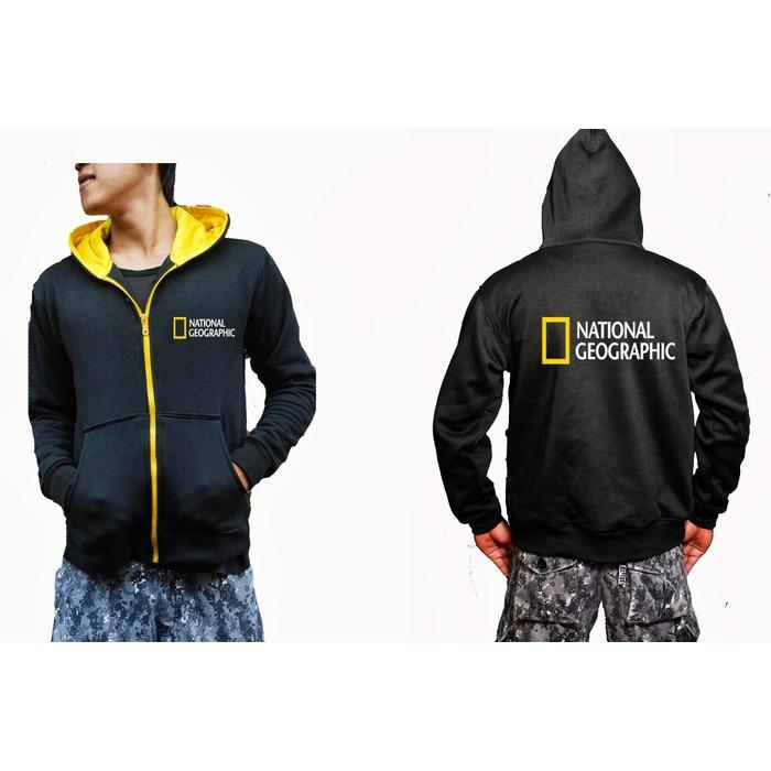 Sumber Plastik - JAKET HOODIE SWEATER NATIONAL GEOGRAPHIC NAT GEO HITAM TERBARU