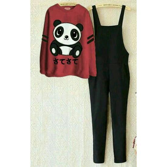 Vshop91jkt - Set Jumper Panda Big Setelan Baju Setelan Remaja Setelan Wanita Setelan Anank Celana Panjang Baju KOdok Setelan KOdok Celana KOdok Baju BAgus Baju Mickey Baju Panda Blus Panda Blus Mickey Blouse Lucu Celana pendek