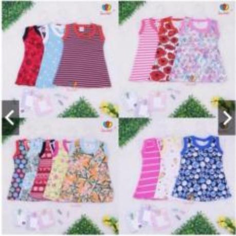 3 PCS Baju Kaos Anak Perempuan Aneka Motif 0-24 bulan