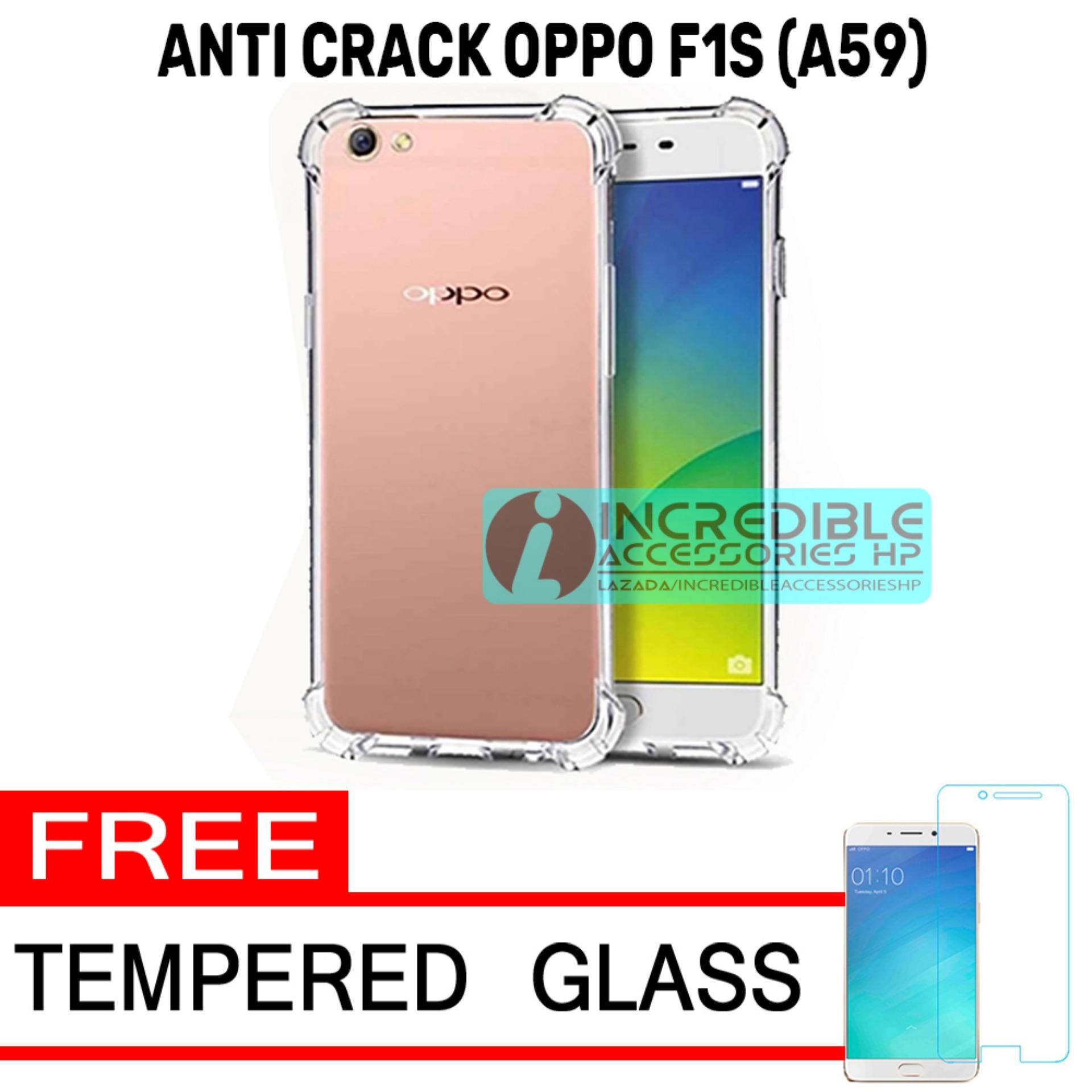 Case Anti Shock / Anti Crack Elegant Softcase for Oppo F1s (A59) - White Clear + Free Tempered Glass