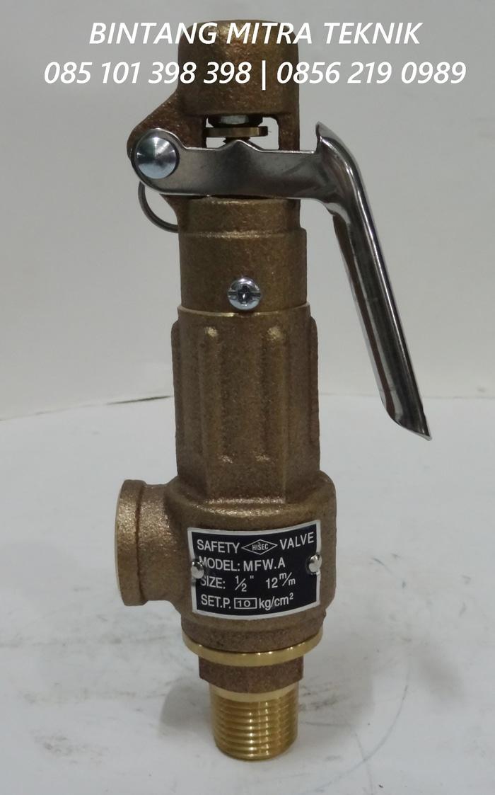 SAFETY VALVE HISEC BRASS WITH HANDLE 1/2