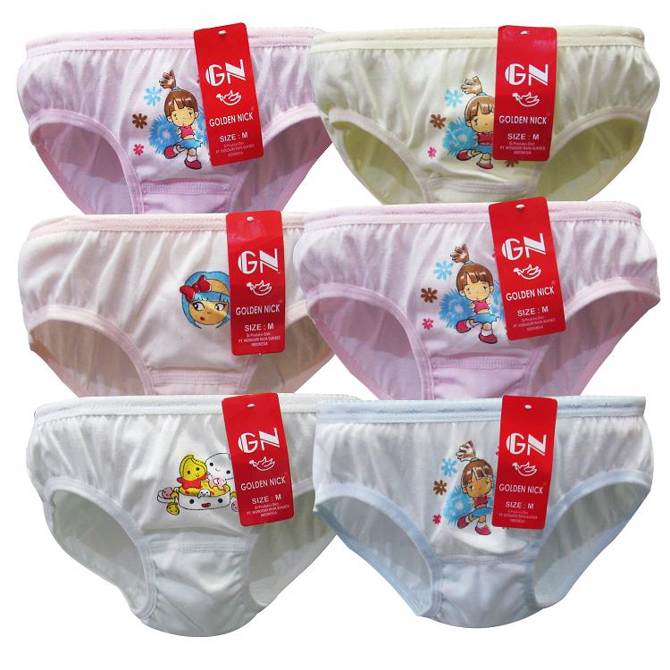 Wulanda 6 pcs cd anak celana dalam anak perempuan warna golden nick