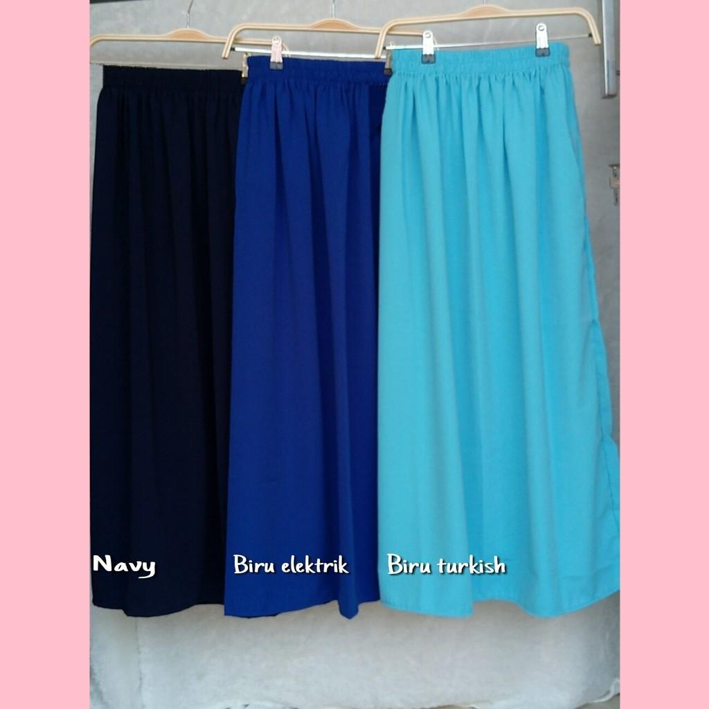 Rimas Rok Woolpeach Rok Wolfis Rok Panjang Bawahan Wanita Perempuan