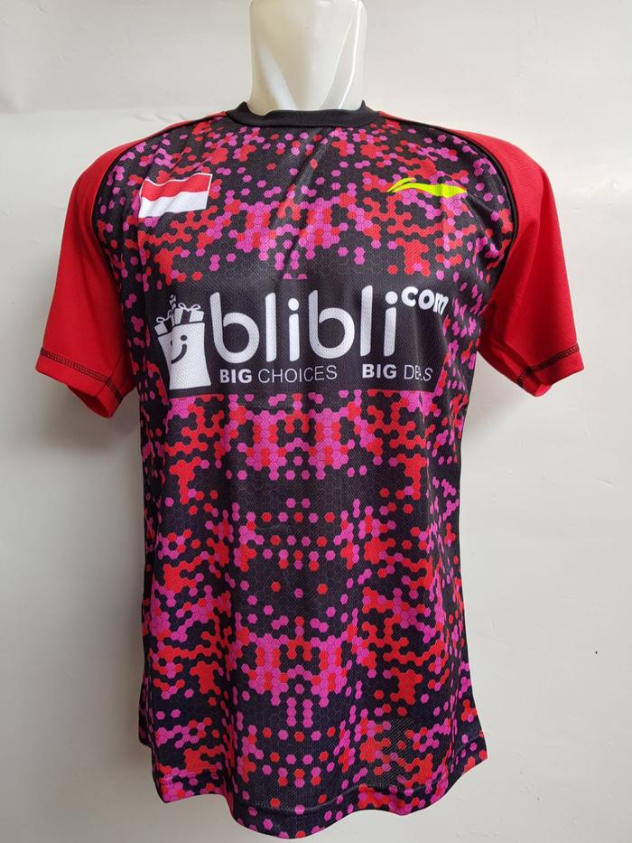 HARGA DISKON!!! Baju kaos Badminton LINING 31 RED - 2v4IEm