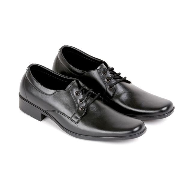 kickers Sepatu Pantofel Pria kulit sapi asli bertali formal dinas kerja resmi hitam