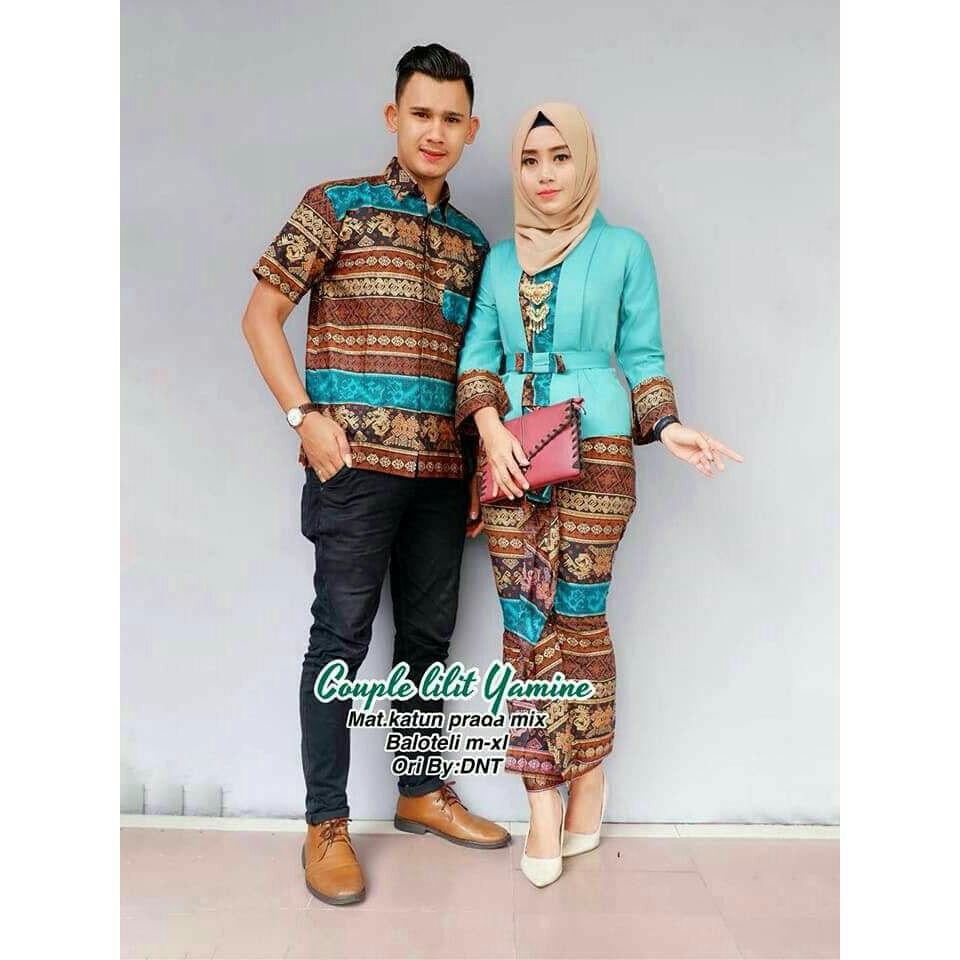 TERMURAH – Kebaya Couple Modern - Couple Batik – Batik  Sarimbit -  Baju  Wanita Terbaru -  Batik Kondangan  -  Baju Batik Couple Lilit Yasmine