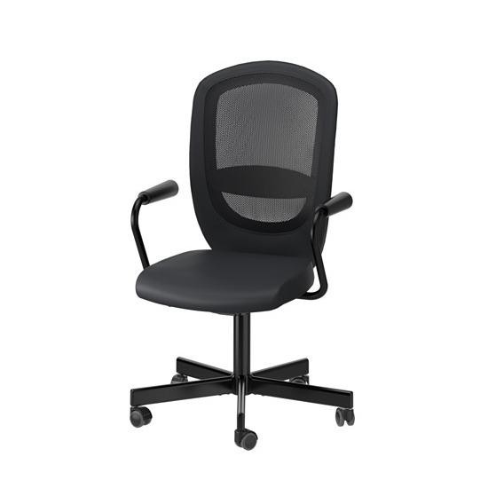 IKEA FLINTAN / NOMINELL Kursi putar berlengan - Hitam