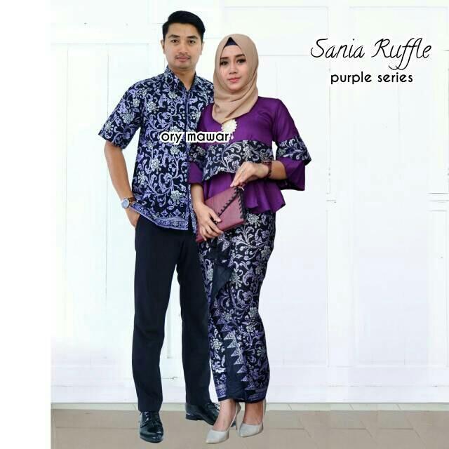 TERMURAH - Batik Couple / Couple Batik / Batik Sarimbit / Baju Batik Modern / Batik Kondangan / Baju Batik Sania Ungu
