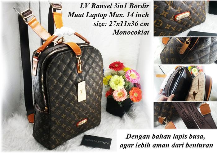 HOT PROMO!!! LV Ransel 3in1 Bordir Muat Laptop 14 inch - VG1ogL