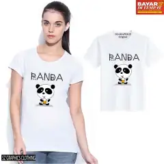 Sz Graphics Panda T Shirt Wanita Kaos Wanita T Shirt Fashion Wanita T Shirt Kaos Distro Wanita-Putih