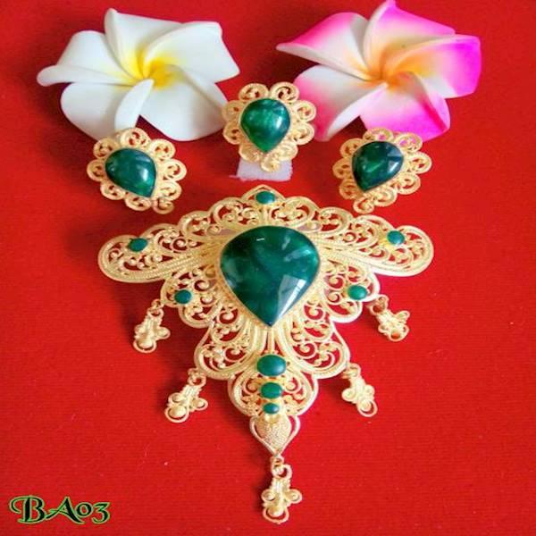 Bros Alpaka Bali Hijau Aksesoris Kebaya Dan Pernikahan