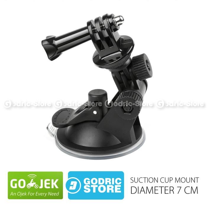 GoPro Suction Cup 7 CM with Tripod Mount & Knob Screw for GOPRO, BRICA B-PRO & Xiaomi Yi Camera - Hitam
