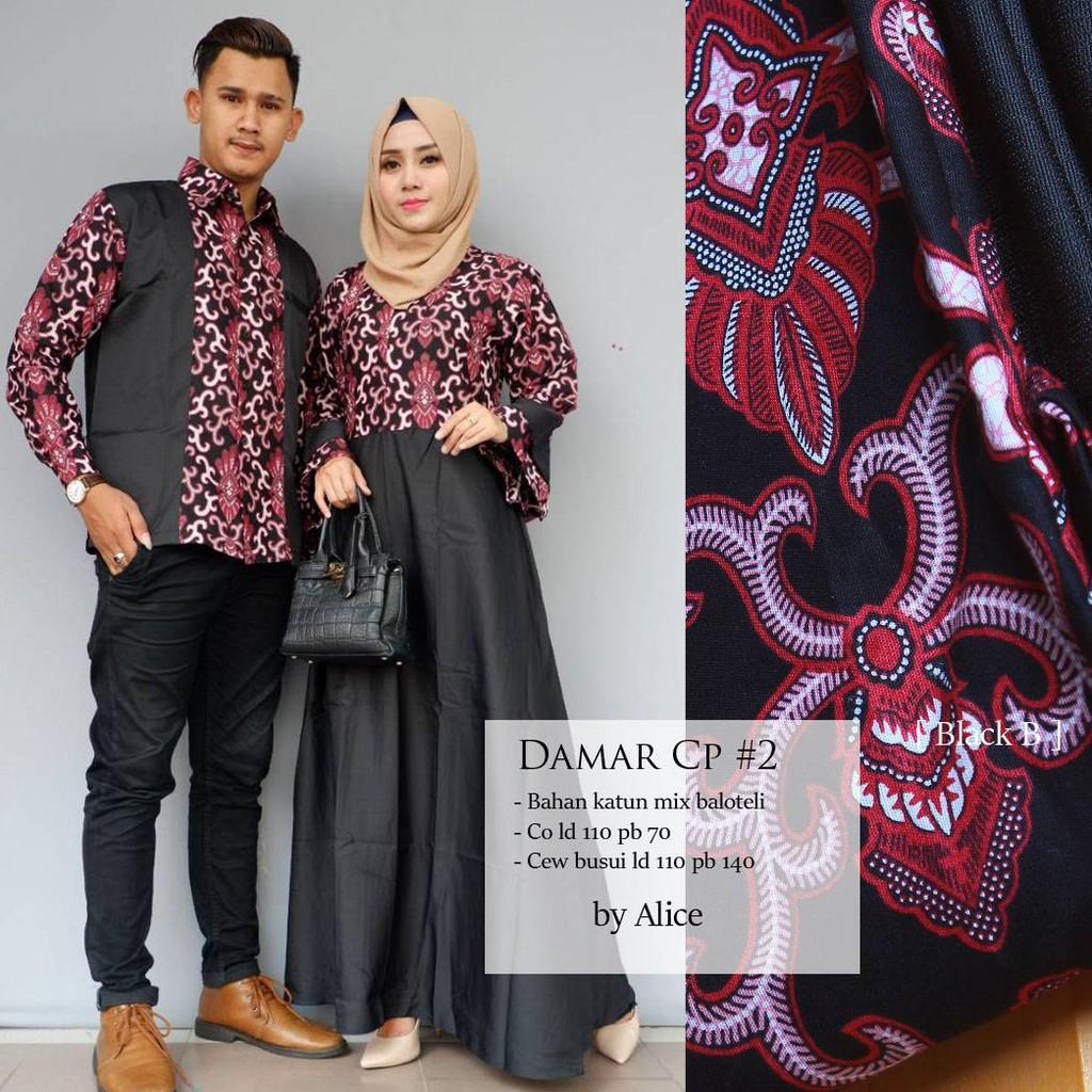 damar couple ori alice gamis muslimah setelan batik sarimbit katun mix balotelli baju pesta