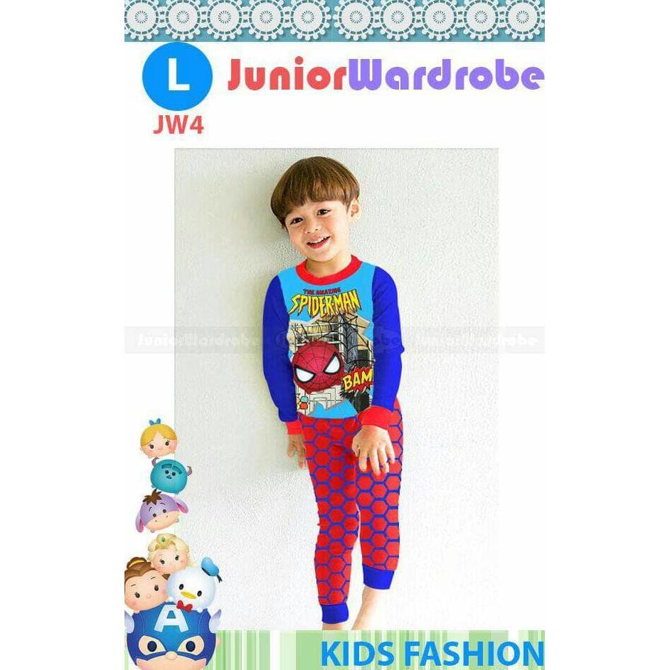 PROMO SALE - PIYAMA ANAK IMPOR JW4 L SPIDERMAN BAJU TIDUR ANAK IMPOR KARAKTER F001