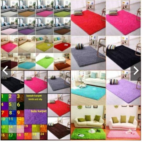 Karpet bulu ukuran 100x150 tebal keseluruhan 2.5cm