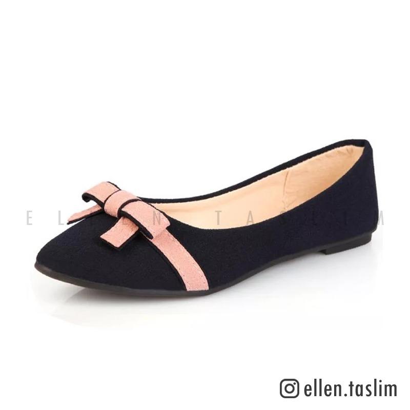 Ellen Taslim - Flat Shoes Balet Korea OM 01 - Hitam
