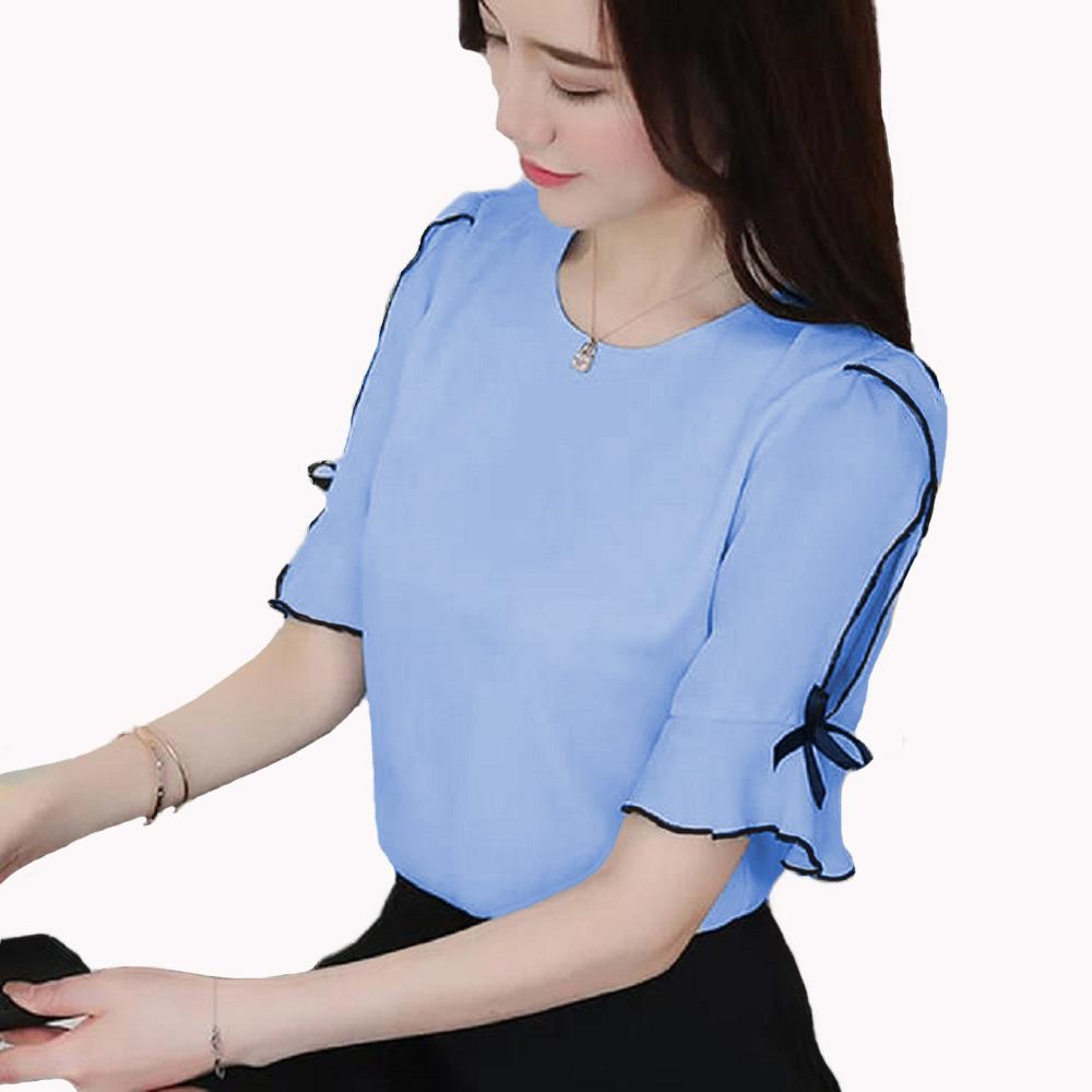 Blouse Tangan 3/4 Wanita Gaya Korea Model Terbaru - Melisa