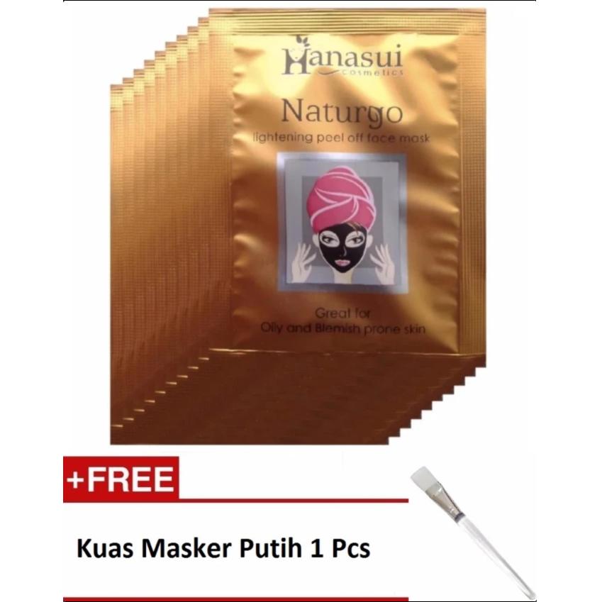 Hanasui Naturgo Masker Lumpur - 10 pcs + Gratis Kuas Masker Putih 1 Pcs
