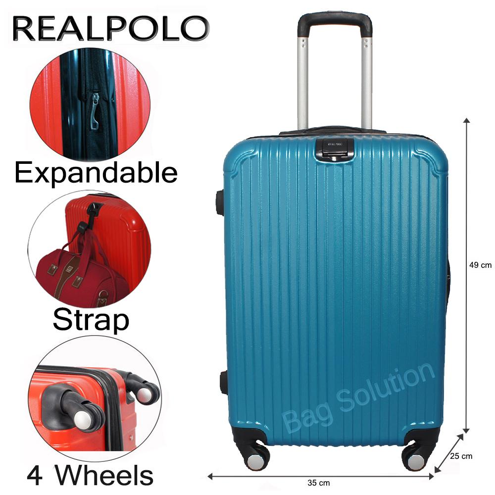 Real Polo Tas Koper Kabin Hardcase Fiber ABS - 4 Roda Putar - GGEJ Size 20 Inch