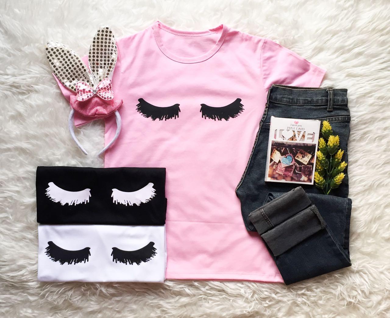KAOS BULU MATA # HAE2403 T-shirt Wanita / Kaos Cewek / Tumblr Tee Cewek
