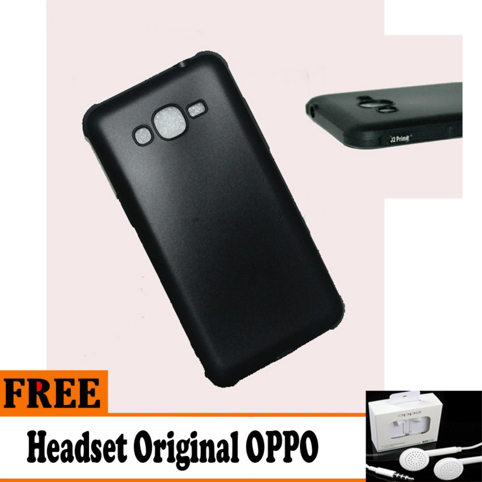 Barokah Premium Anti Crack Slim Black Matte Shockproof Case for Samsung Galaxy J2 Prime SM - G532 - Free Headset OPPO