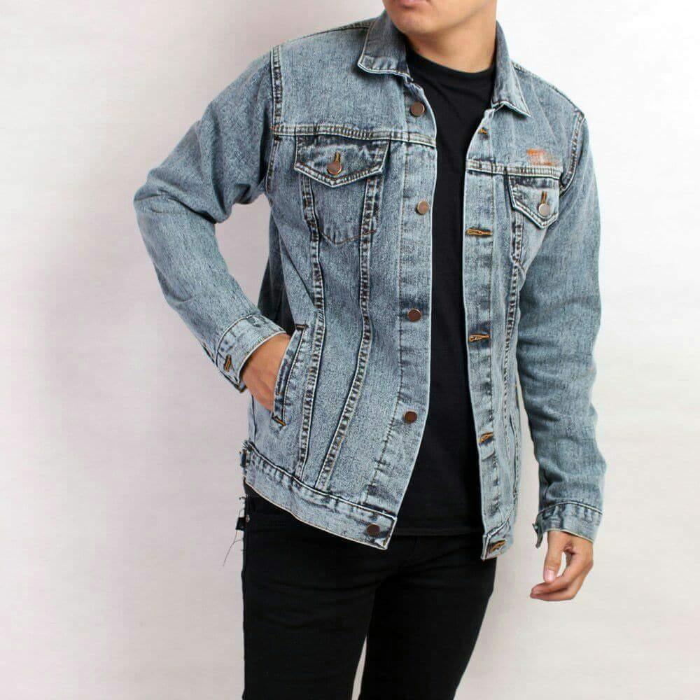 Jaket Jeans Denim SnowGrey Best Seller - Oenzie Store