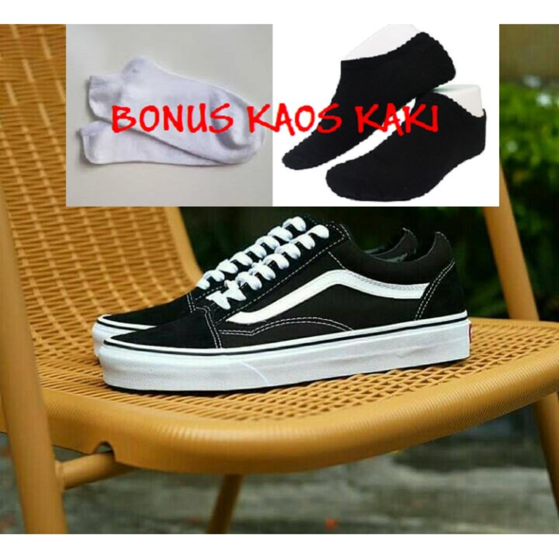 SEPATU SNEAKERS CASUAL KANVAS -VANS- OLDSKUL - Hitam