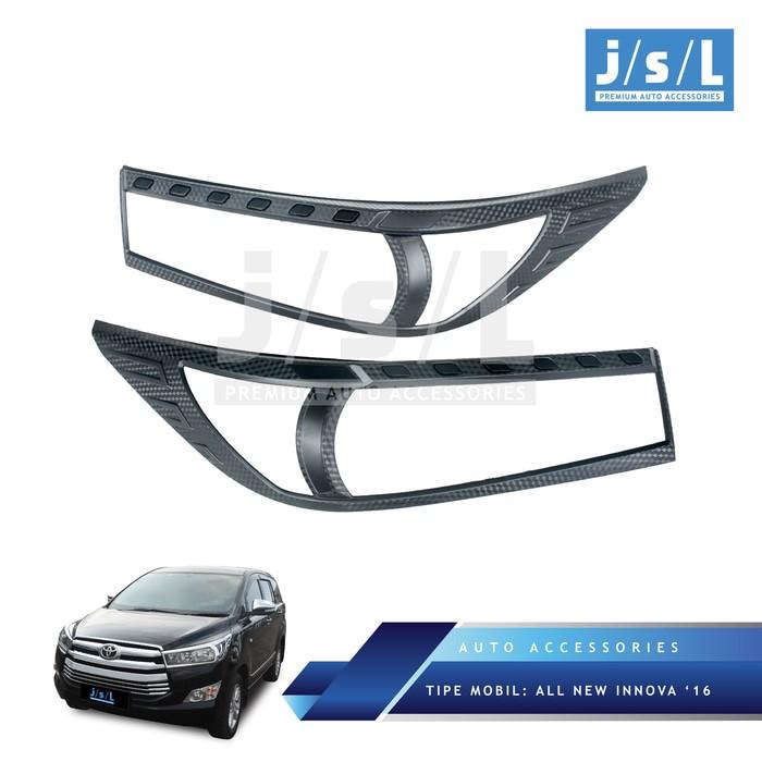 Garnish Lampu Depan Dan Belakang(Paket) All New INNOVA Reborn Carbon
