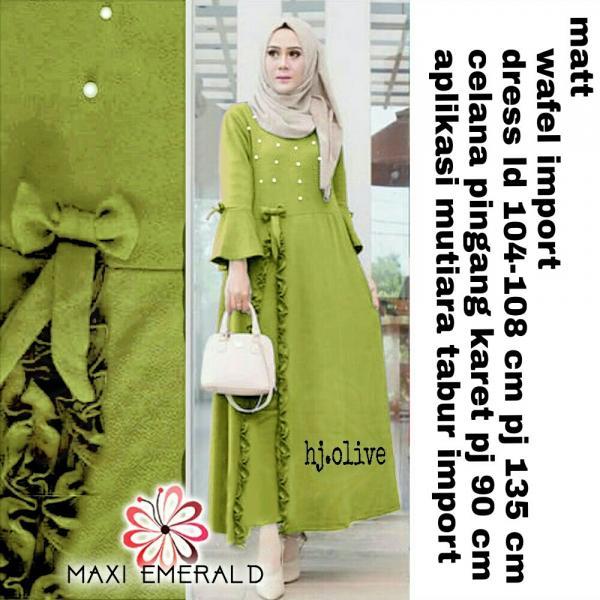 Emerald Set - Baju Muslim Murah Terbaru 2018 Grosir Pakaian Wanita Busana Pesta Modern Gamis Syari Maxidress Setelan Couple Tunik Atasan Blouse Celana Kulot Rok Khimar Hijab