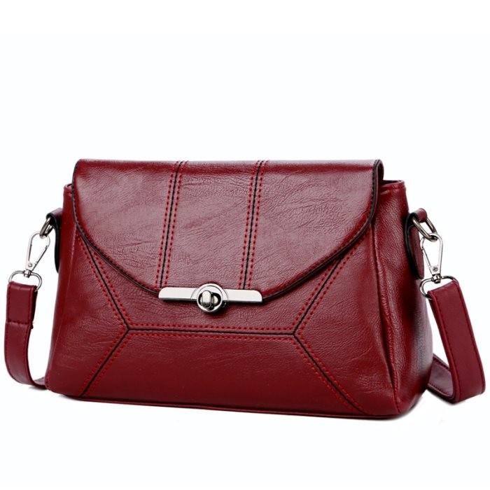 KGS Tas Selempang Wanita Tas Impor Casual Classic Satchel Merah