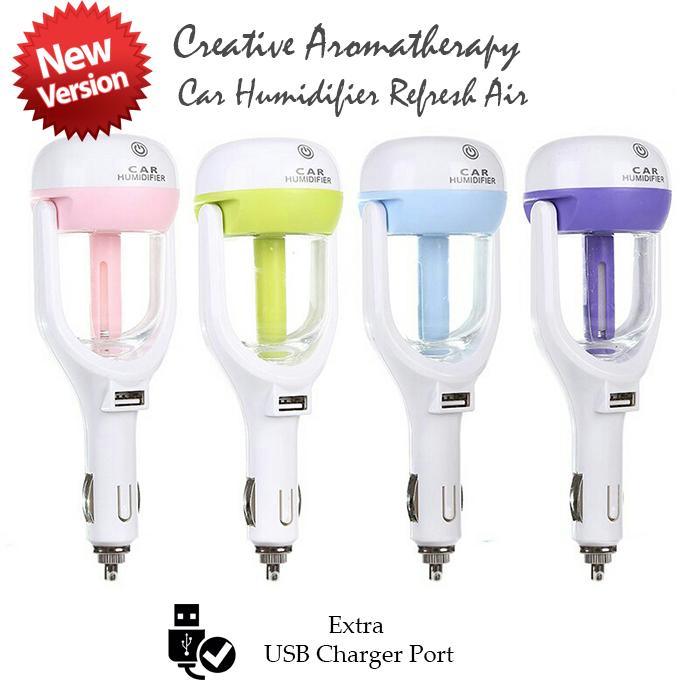 Aroma Terapi Pewangi dan Penyegar Mobil - USB Car Charger Humidifier