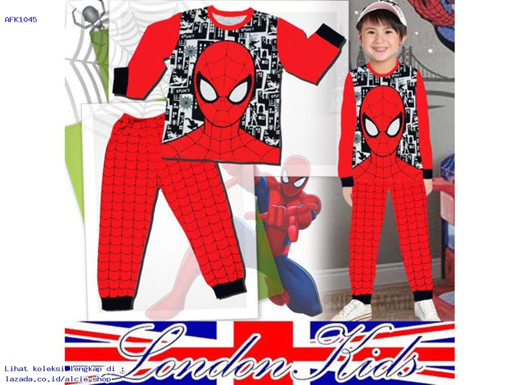 Setelan Piyama Baju Tidur Anak Laki Laki Spiderman Murah 1045 - AFK910
