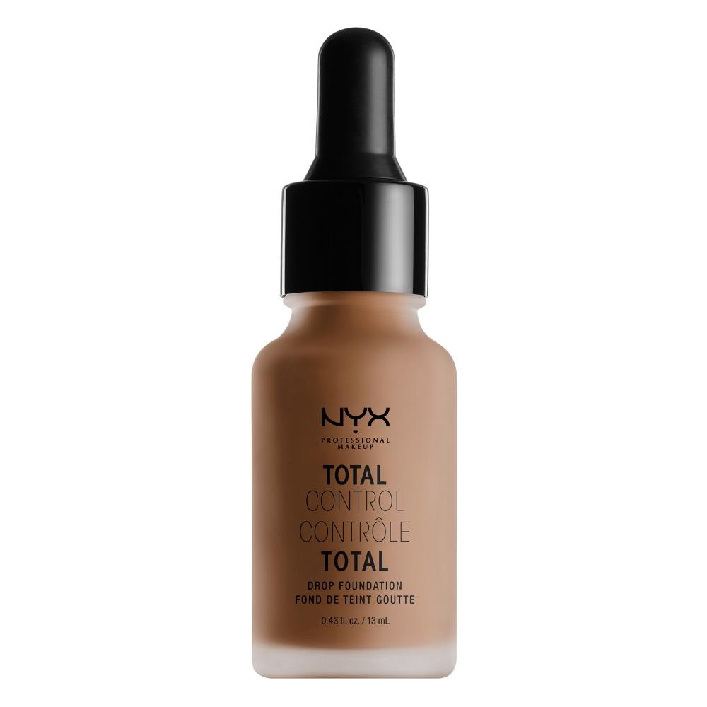 NYX Professional Makeup Total Control Drop Foundation Mahogany - Alas Bedak Cair/Liquid Hasil Matte Untuk Kulit Normal Dan Berminyak Termasuk Dropper/Pipet
