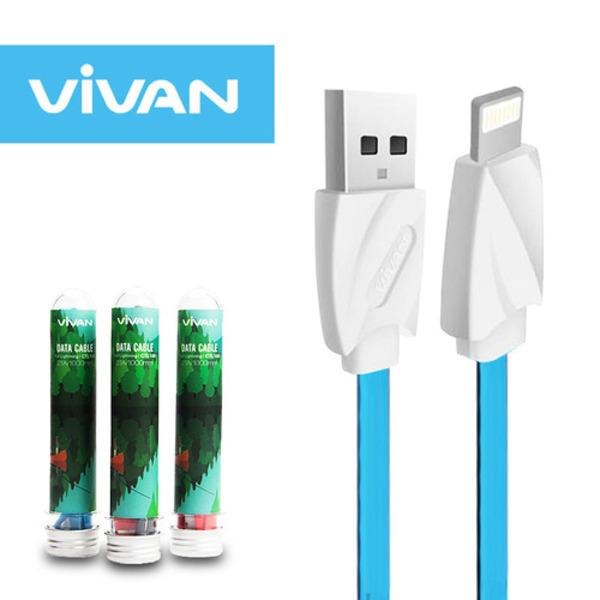 Vivan CTL100 1M Flat Kabel Data Lightning Mini Tube for iPhone 5/ 5S/ 6/ 6S 1meter