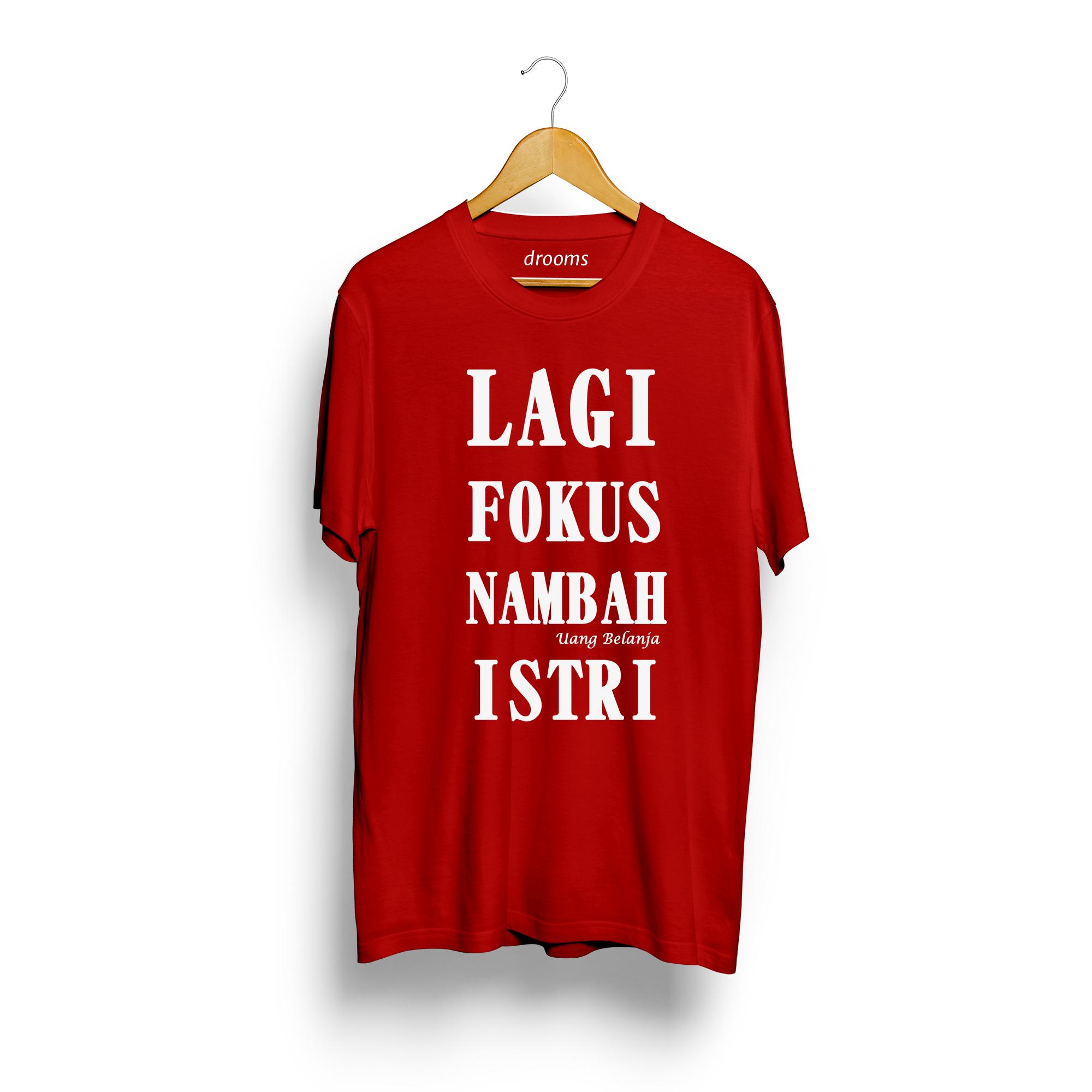 Drooms Kaos Distro/ Kaos Kasual/ Kaos Santai/ T-Shirt Pria/ T-Shit Nambah Istri Lengan Pendek