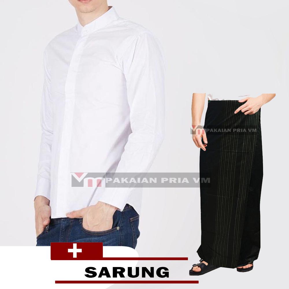 VM - Paket HEMAT- Kemeja Koko Muslim + Sarung Perlengkapan Sholat
