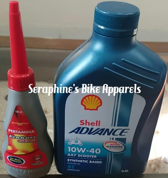 PAKET OLI SHELL ADVANCE AX7 SCOOTER 0.8L + OLI GEAR ENDURO|SEMUA MATIC