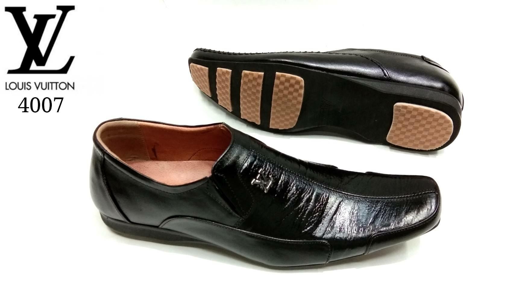 Sepatu Pantofel LV 4007 Kulit Asli Sapi sepatu kerja Sepatu Kantor sepatu Louis Vuitton