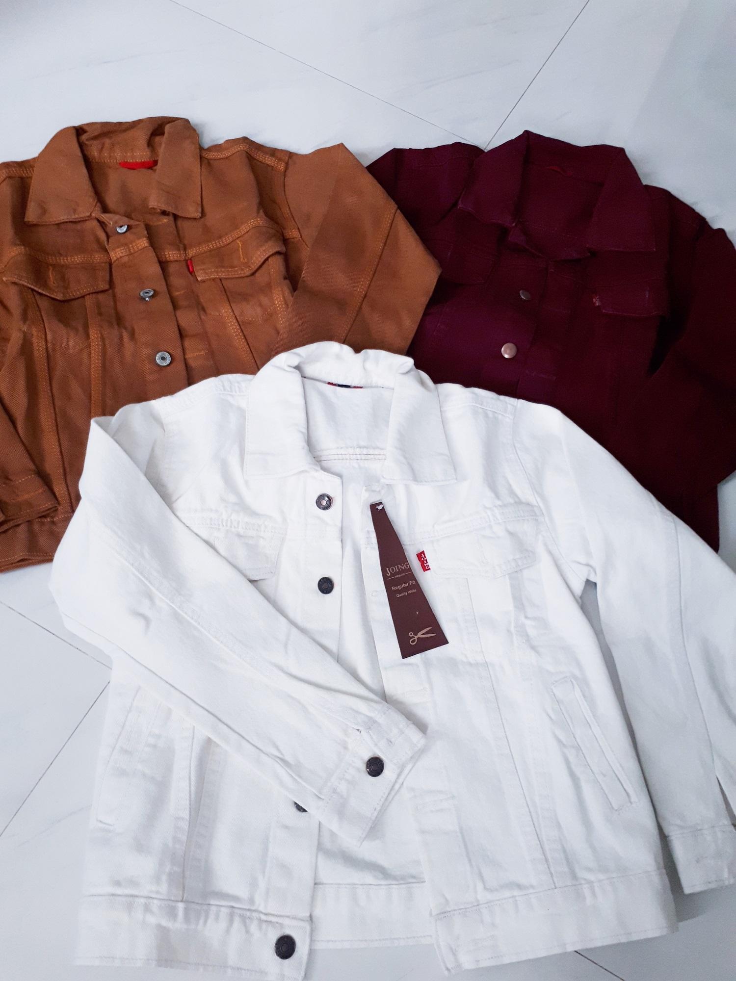 Fox- Jacket Jeans Oversize Cowo Cewe POLOS PUTIH WHITE / PHOT ASLI /Jaket Denim/Jaket Jins/ Outer Denim/ Jeans LEVIS LEPIS2/JAKET JEANS