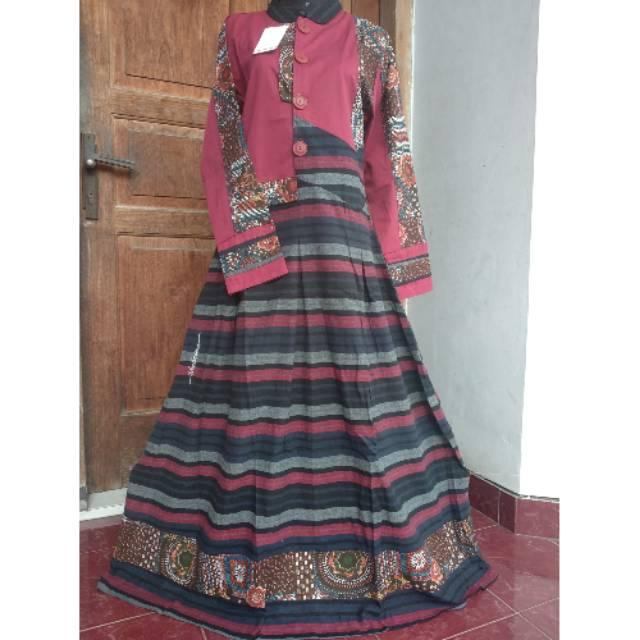 Real pict gamis shabrina LDDA original ala tuneeca (XL merah)