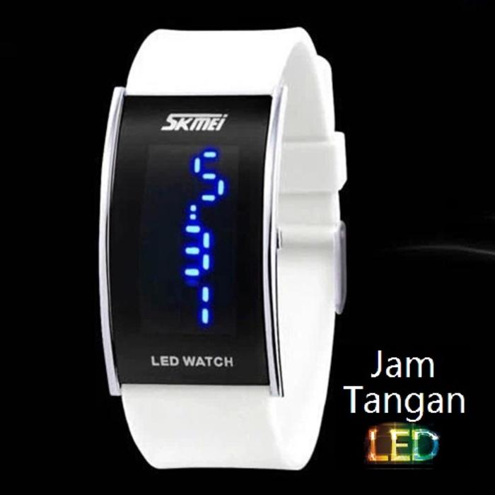 Jual Jam Tangan LED Pria Casio SKMEI Pentagon 0805 Putih Original