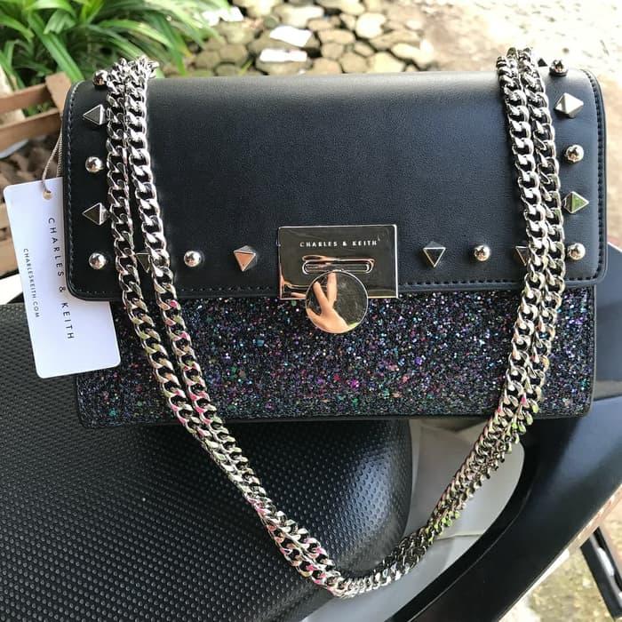 HOT SPESIAL!!! TAS WANITA CHARLES AND KEITH ORI,TAS BATAM IMPORT HARGA PABRIK,MURAH - Hitam - lV02MZ