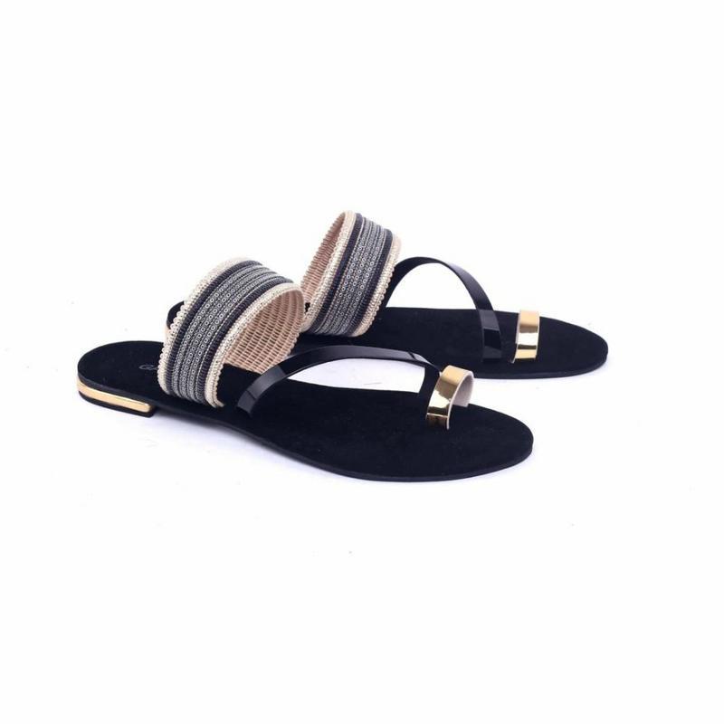 Garsel Shoes Sandal Kasual Wanita Gold - GIA 8585