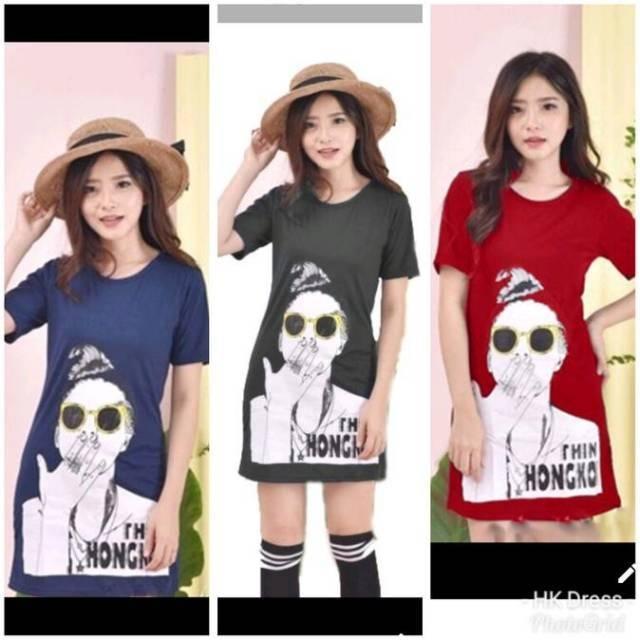 hokyfashion DRESS HONGKONG WANITA FIT TO L MISTY GREY LD96CM.PJ77CM